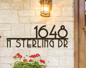 Large House Numbers Metal Address Sign for Home Modern Address Number Sign Custom Address Plaque Metal House Number Modern