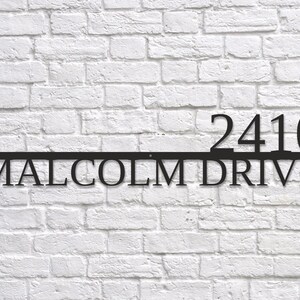 Large house numbers Metal address plaque for house Modern address sign Customized metal sign House number plaque Personalized sign
