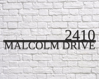 Large house numbers Metal address plaque for house Modern address sign Customized metal sign House number plaque Personalized sign