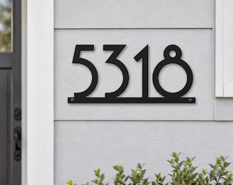 Custom Metal Address Sign, Midcentury modern  House Numbers,  Large Door Numbers