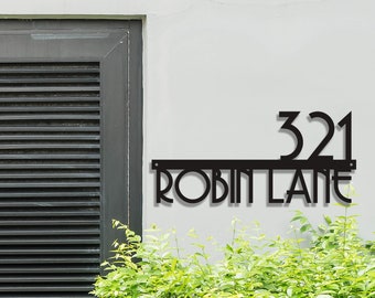 Modern house numbers, Metal address sign, Modern address plaque,  Customized  House number