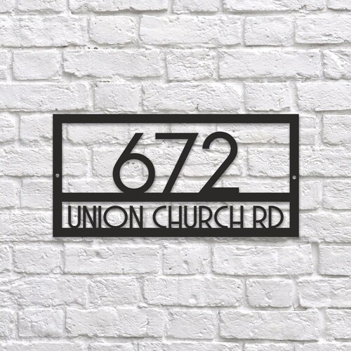 House Number Address Sign Street Name Sign Rectangle House Etsy