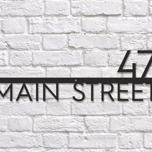 Large house numbers Metal address sign for outdoor Modern address plaque Custom metal sign  Personalized house number