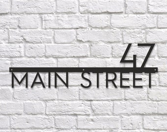 Large house numbers Metal address sign for outdoor Modern address plaque Custom metal sign  Personalized house number