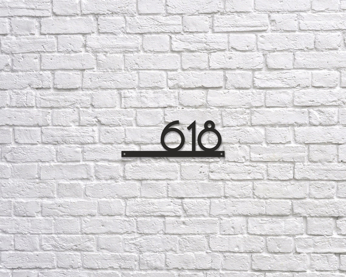Large House Numbers Horizontal Modern House Number Sign Etsy