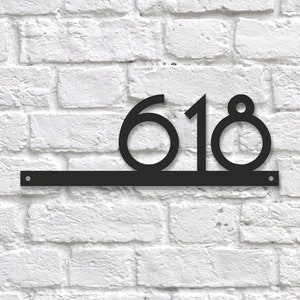 Large house numbers horizontal Modern House number sign Minimalistic address plaque  Contemporary Address Sign Custom metal sign