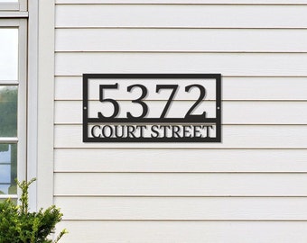 Large House Numbers Horizontal, House Number Sign, Street Name Sign, Metal Address Sig, Custom Metal Sign, Rectangle Address Plaque