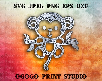Download Monkey Mandala Svg Etsy
