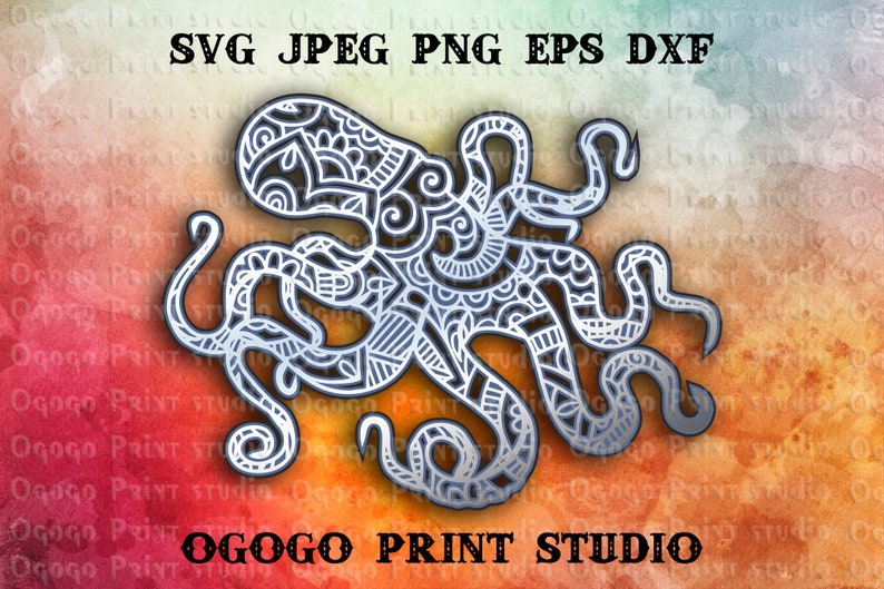 Download 3d Layered Octopus Svg Sea Animal Svg Mandala Svg Zentangle Etsy