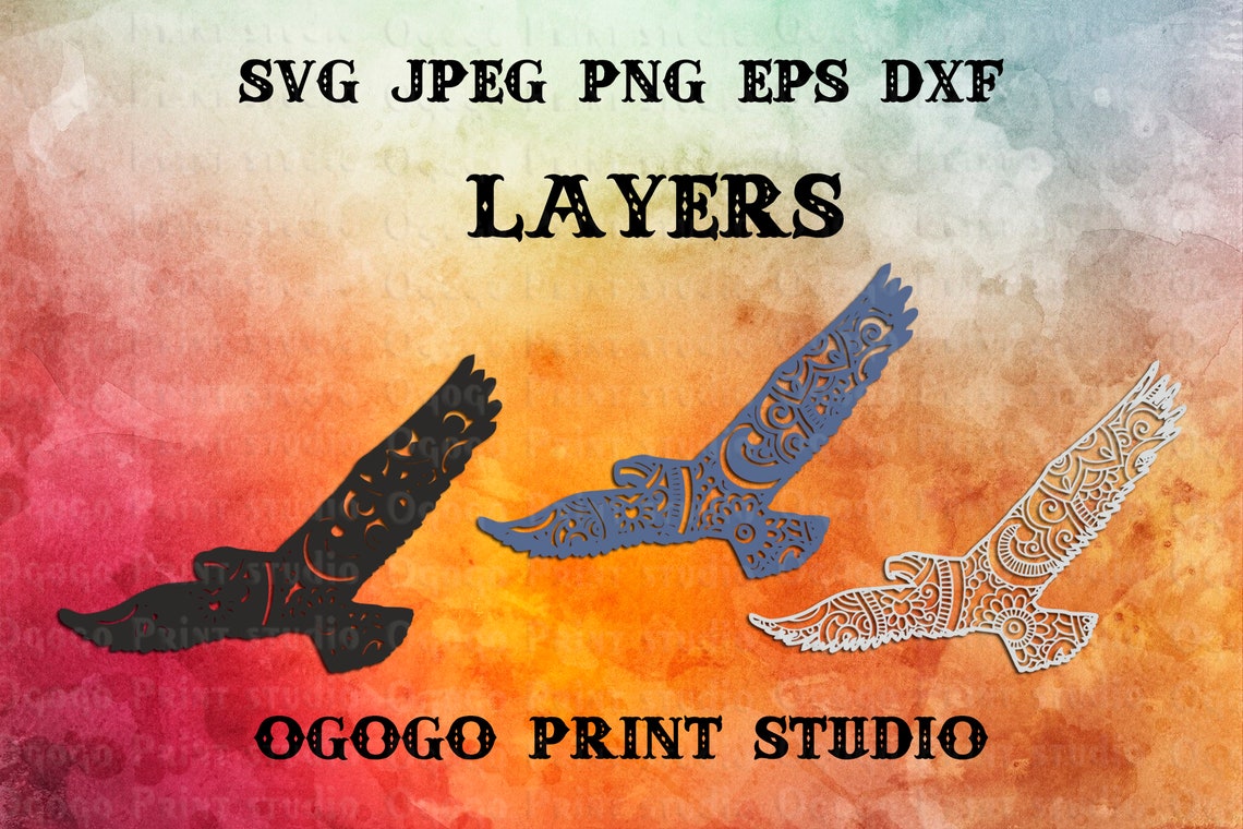 Free Free 304 Layered Eagle Mandala SVG PNG EPS DXF File