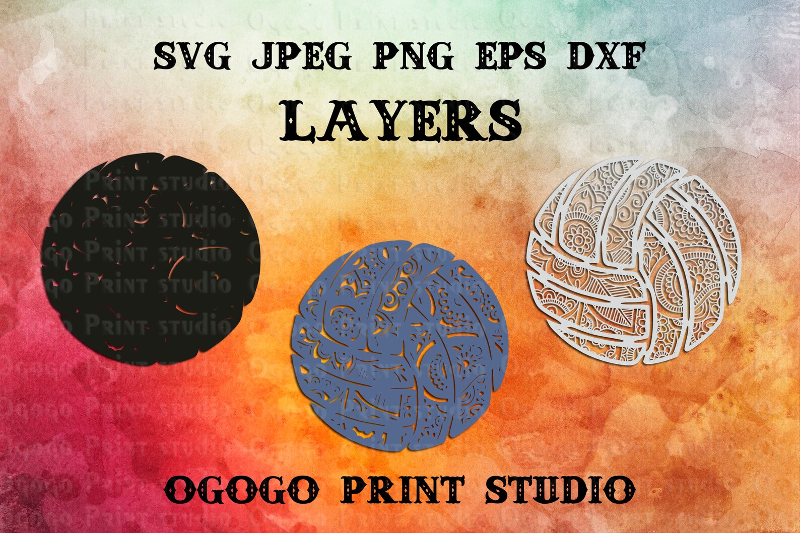 Download 3D Layered Volleyball Svg Mandala Svg Zentangle SVG Sport ...