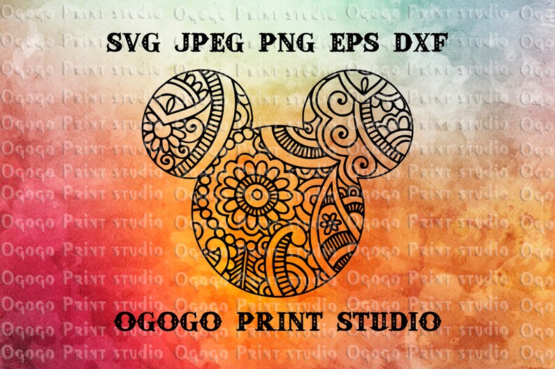 Download Mickey Mouse Svg Disney Svg Mandala Svg Zentangle SVG | Etsy