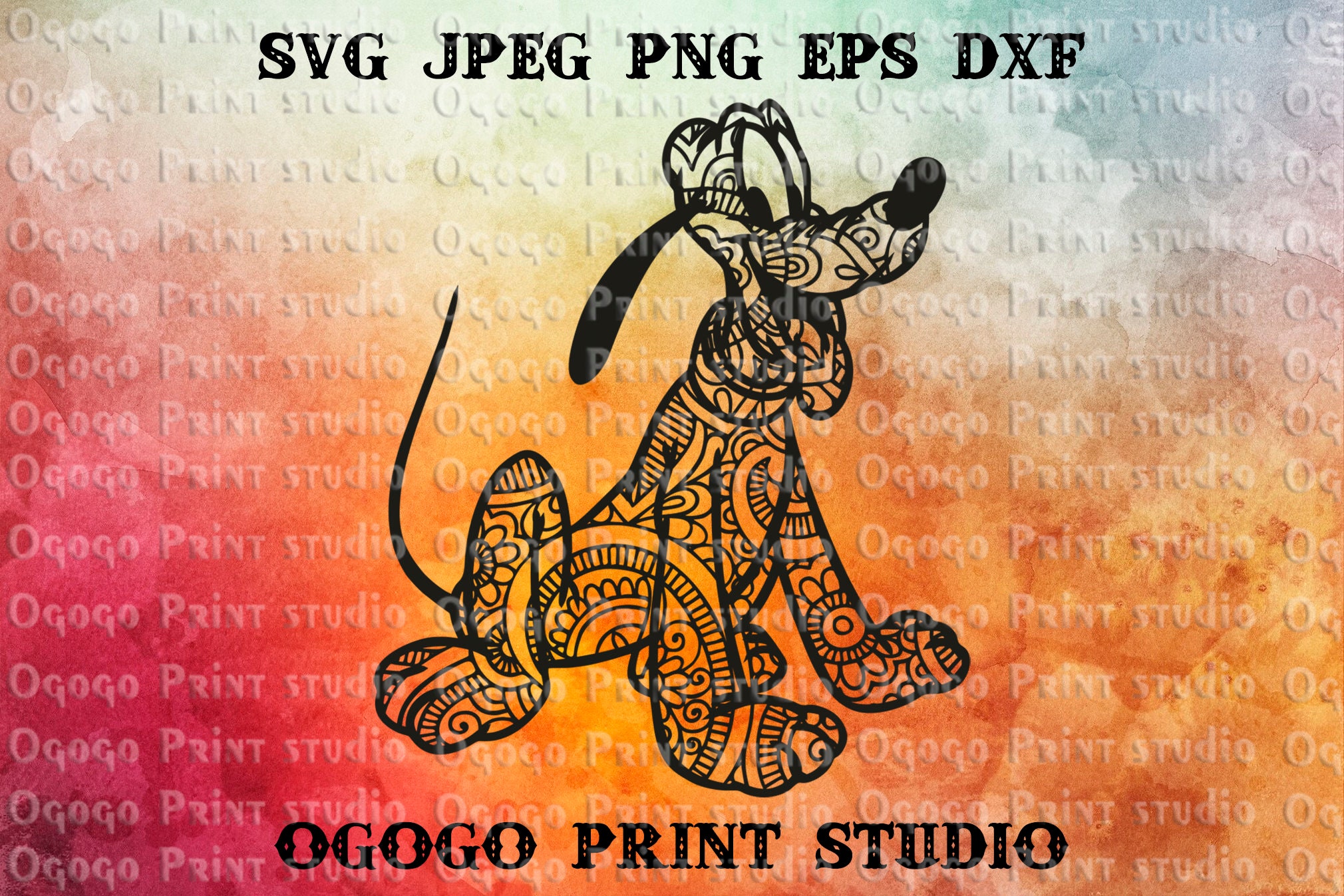 Pluto Svg Disney Svg Mandala Svg Zentangle SVG Laser cut | Etsy