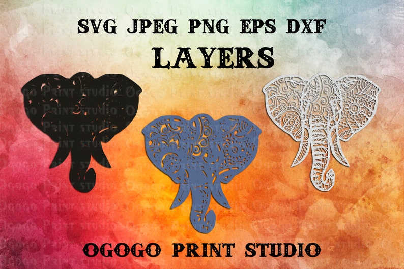 Download 3D Layered Elephant svg Mandala Svg Zentangle SVG Cricut ...