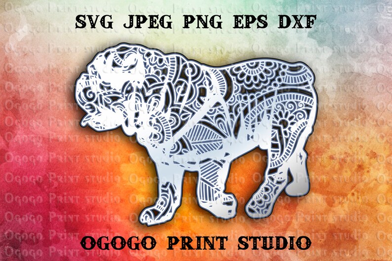 Download 3d Layered English Bulldog Svg Mandala Svg Zentangle Svg Etsy