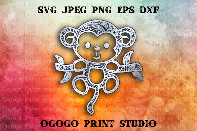 Download 3D Layered Monkey Svg Mandala Svg Zentangle SVG Animal Svg ...