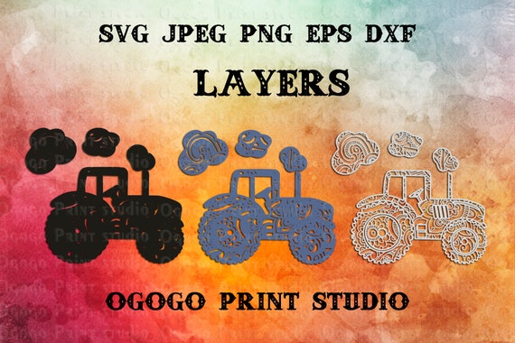 Download 3d Layered Tractor Svg Mandala Svg Zentangle Svg Cricut Etsy