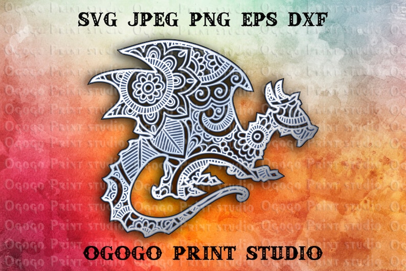 Download 3D Layered Dragon Svg Mandala Svg Zentangle SVG Animal Svg ...