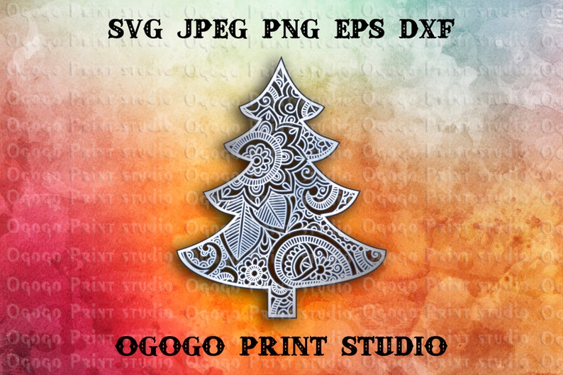 Download 3D Layered Christmas tree Svg Mandala Svg Zentangle SVG | Etsy