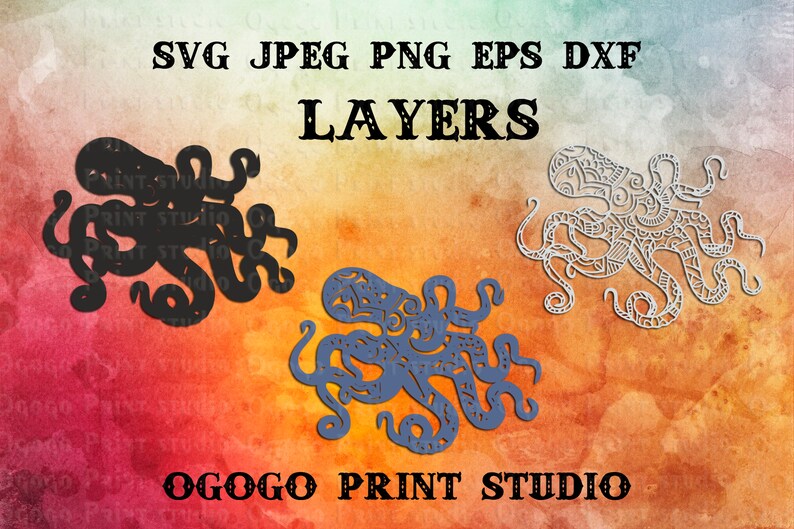 Download 3d Layered Octopus Svg Sea Animal Svg Mandala Svg Zentangle Etsy