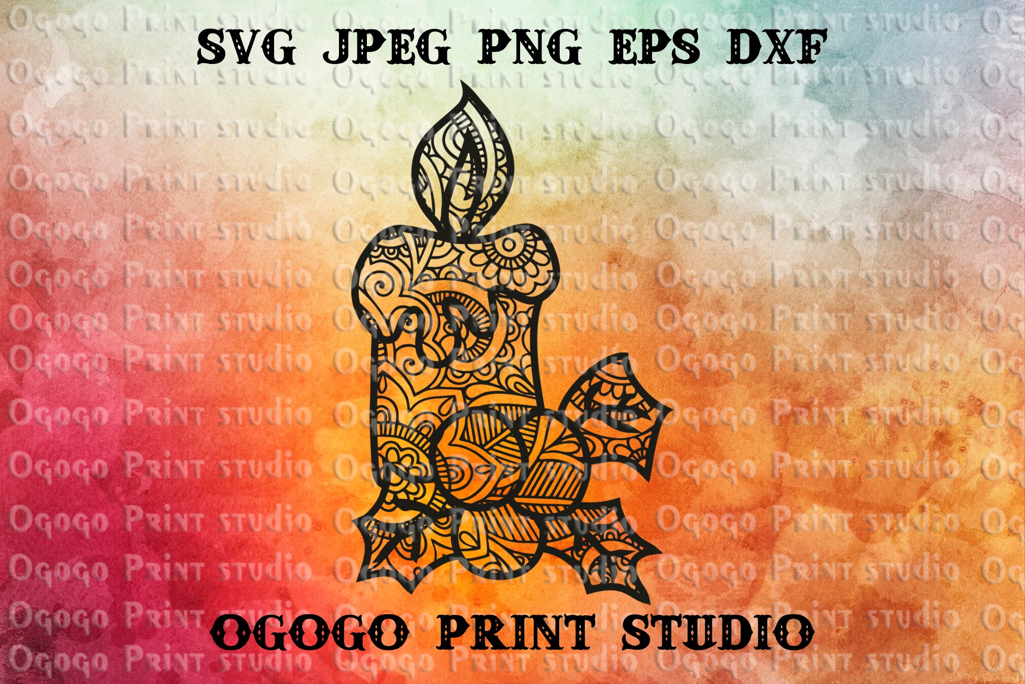 Candle Svg Christmas Svg Mandala Svg Zentangle SVG Cricut Etsy