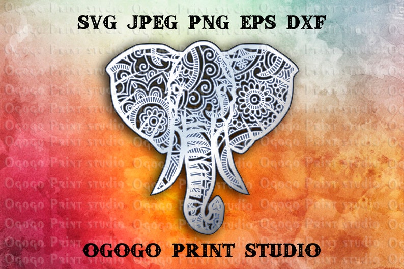 Download 3D Layered Elephant svg Mandala Svg Zentangle SVG Cricut ...