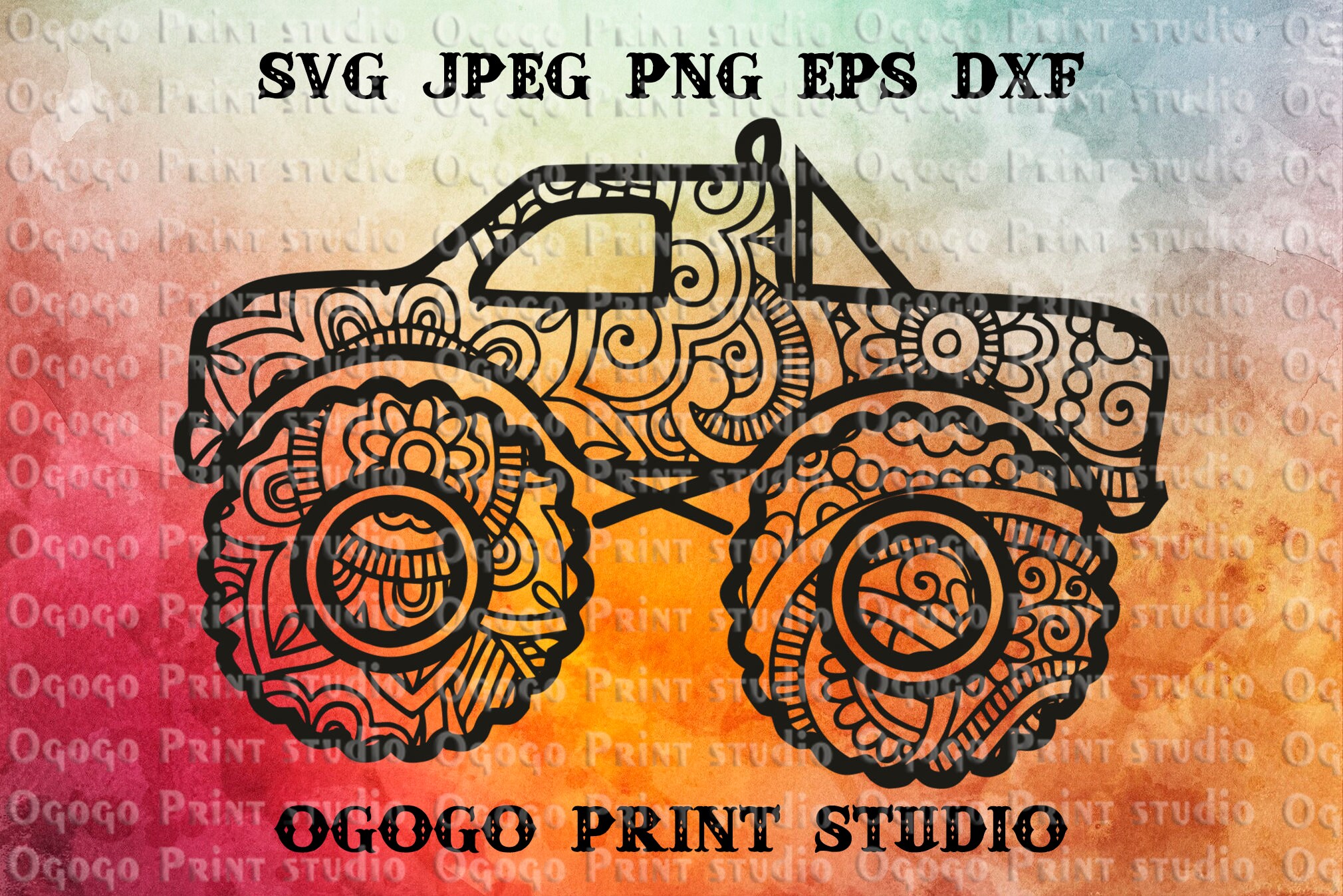 Download Monster Truck Svg Sport Svg Mandala Svg Zentangle Svg Etsy