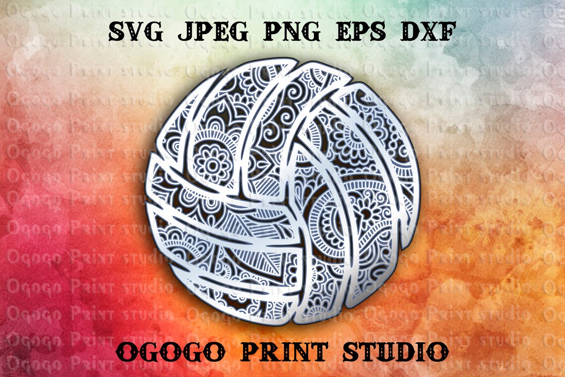 Download 3D Layered Volleyball Svg Mandala Svg Zentangle SVG Sport ...