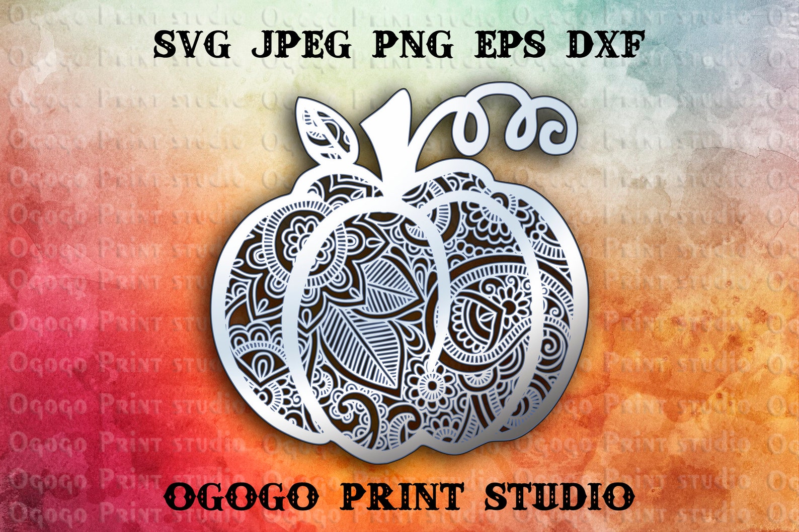 Download 3D Layered Pumpkin Svg Halloween Svg Mandala Svg Zentangle ...