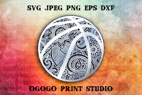 Download 3d Layered Basketball Svg Mandala Svg Zentangle Svg Sport Etsy