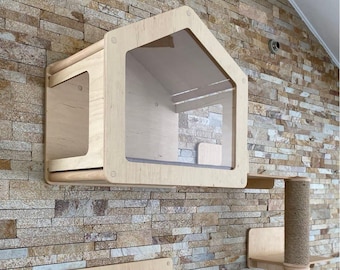 Maison pour chat Meubles muraux pour chat Étagères pour chat Étagère pour chat Chat Tour pour chat moderne Mur d'escalade pour chat Boîte pour chat Jouets pour chat Lit pour animal de compagnie Nouveau cadeau pour chat