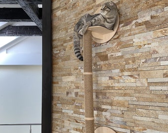 Moderner Kratzbaum Turm Holz Katze Wohnung Katzenturm Möbel für Katzen Katzenkratzbaum moderne Kratzbaum Wand Katzen Geschenk für Katzenliebhaber Katzen Eigentumswohnung