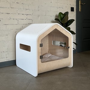 Aesthetic dog crate furniture Puppy furniture Custom dog house Modern dog crate Indoor dog house Personalized pet house Wooden dog house