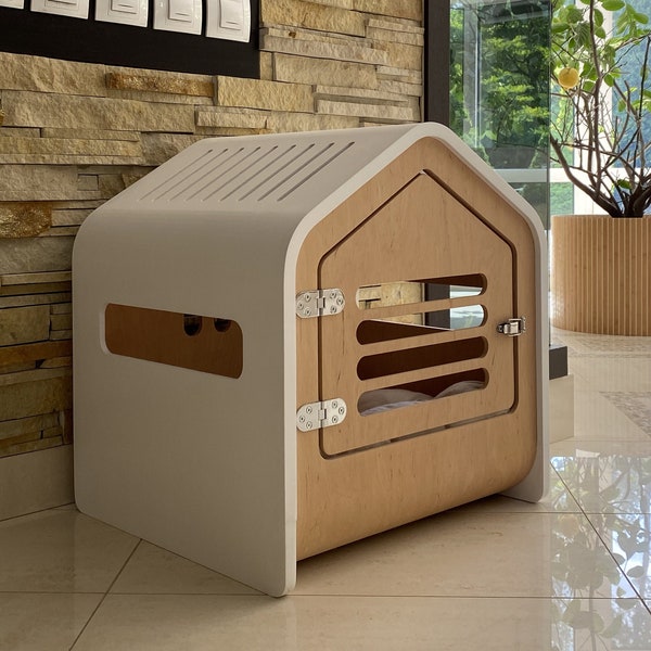 Dog House Modern Dog Crate Wooden Dog Kennel Dog Bed Dog Furniture Pet Crates Indoor Dog House Wood Dog House Dog Cage House for Dogs