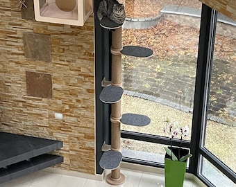 Árvore para gatos, móveis de parede modernos para gatos, arranhador para gatos, prateleiras para gatos, degraus para gatos, brinquedos para gatos, presente de Natal para amantes de gatos, poste arranhador