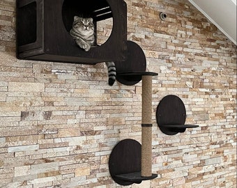 Casa para gatos Árbol para gatos moderno Pasos para gatos Cama de pared para gatos Estante para gatos Casa de cama para gatos Casa para gatos de pared Conjunto de muebles de pared para gatos Árbol de pared para gatos Gatos modernos