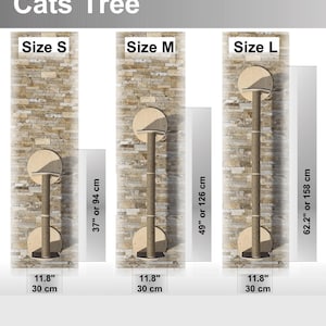 Minimalist cat tree Cat scratcher Wooden cat wall scratcher Cat tower Tall cat tree Modern cat furniture Jute cat scratcher Unique cat walls