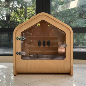 Light Dog House Bed Personalized Dog Crate Gift for Dog Lover Puppy