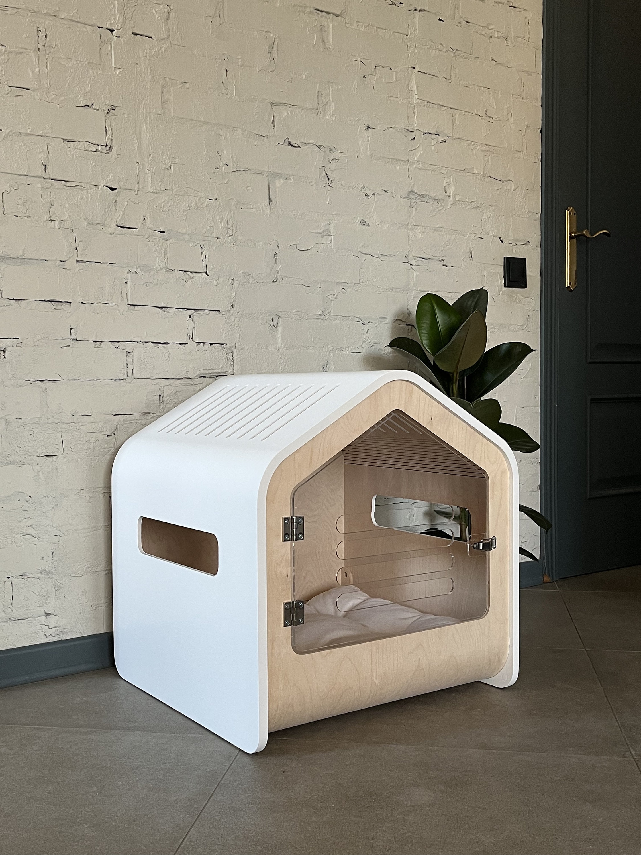 美しい犬用クレート家具 子犬用家具 カスタム犬小屋 モダンな犬用