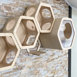 Cat House Cat Bed Luxury Cat Furniture Wall Mounted Cat Bed Shelves Wood Cat House Wooden Cat House Indoor  Cat Wall Furniture for Cat Gift