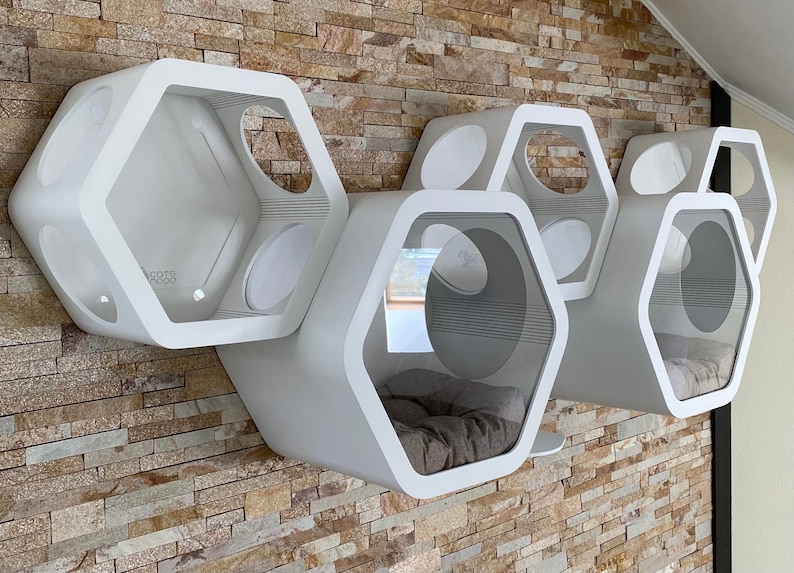 Wall Decor Cat House Modern Wall Mounted Cat Bed Cat Shelves Etsy