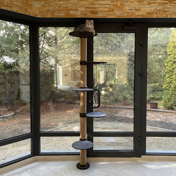 Torre de árbol para gatos de madera Árbol para gatos de madera Árbol para gatos moderno Muebles para gatos Cama para gatos Regalo para amantes de los gatos Regalos para gatos Árbol para gatos de lujo Condominio para gatos