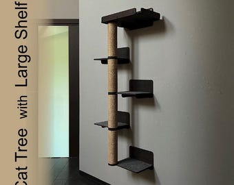 Cat Tree with Bed, Wood Cat Furniture, Cat Tree Tower, Cat Furniture Modern, Cats Tree, Cat Scratcher, Cat Wall Tree, Cat Climbing Tree