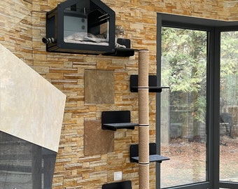 Casa de pared para gato Árbol de gatos Estantes de pared para gato Estantes para gatos Estante de pared para escalar gatos Pared de la casa del gato Estantes para gatos pared Muebles modernos para gatos