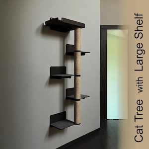 Cat Tree with Shelf, Wall Mounted Cat Furniture, Gift for Cat Lover, Play Furniture, Cat Tree, Large Cats, Soft Cat Wall Shelf, Cat Bed