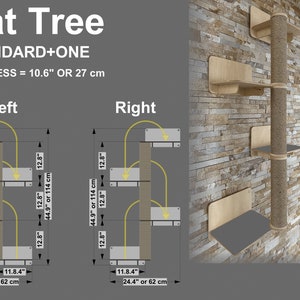 Arbre à chat élégant Mobilier moderne pour chat Arbre à chat pour jouer Perchoirs pour chat Étagères murales pour chat Lit unique pour chat Cadeau pour chat Jouets d'escalade pour chat image 5