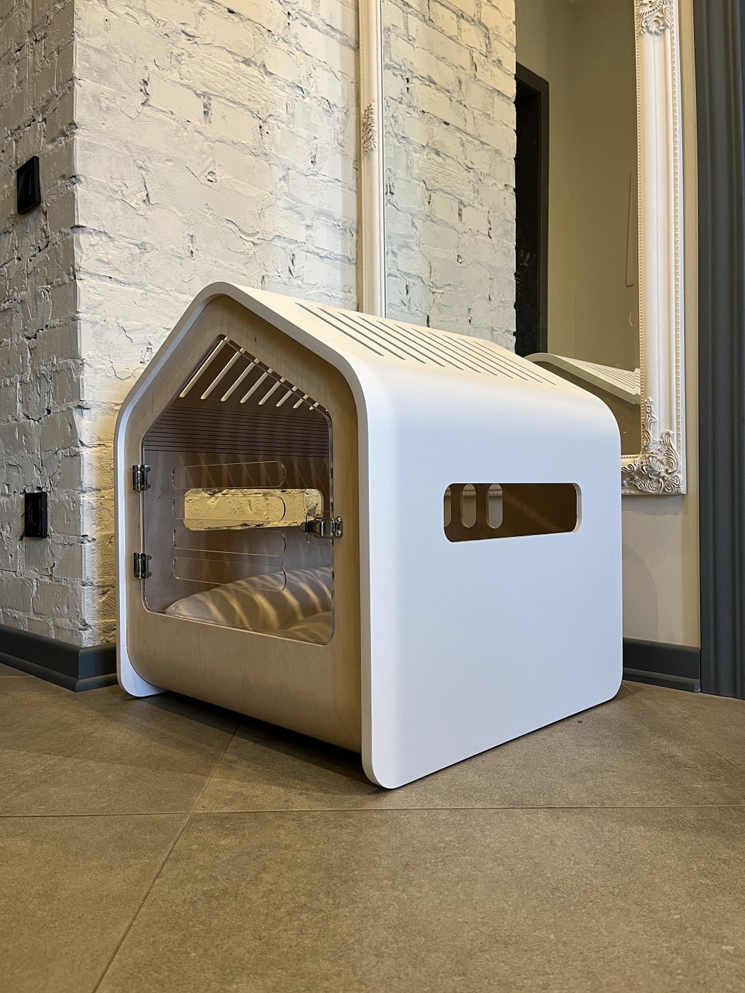 Modern Dog House With Acrylic Door Dog Crate Furniture Modern Dog ...