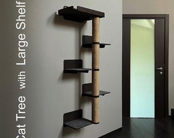 Árbol y cama para gatos, estantes de pared para gatos, plataformas para gatos, estante de pared para gatos, muebles de pared para gatos, cama de pared para gatos, escalones de pared para gatos, muro de escalada para gatos