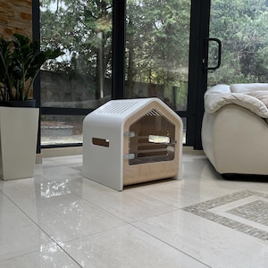 White Dog House Pet House for Dogs Wood Dog Crate Dog Furniture Dog Cage Dog House Indoor Pet Crate Pet Furniture Dog Bed Gifts for Dogs