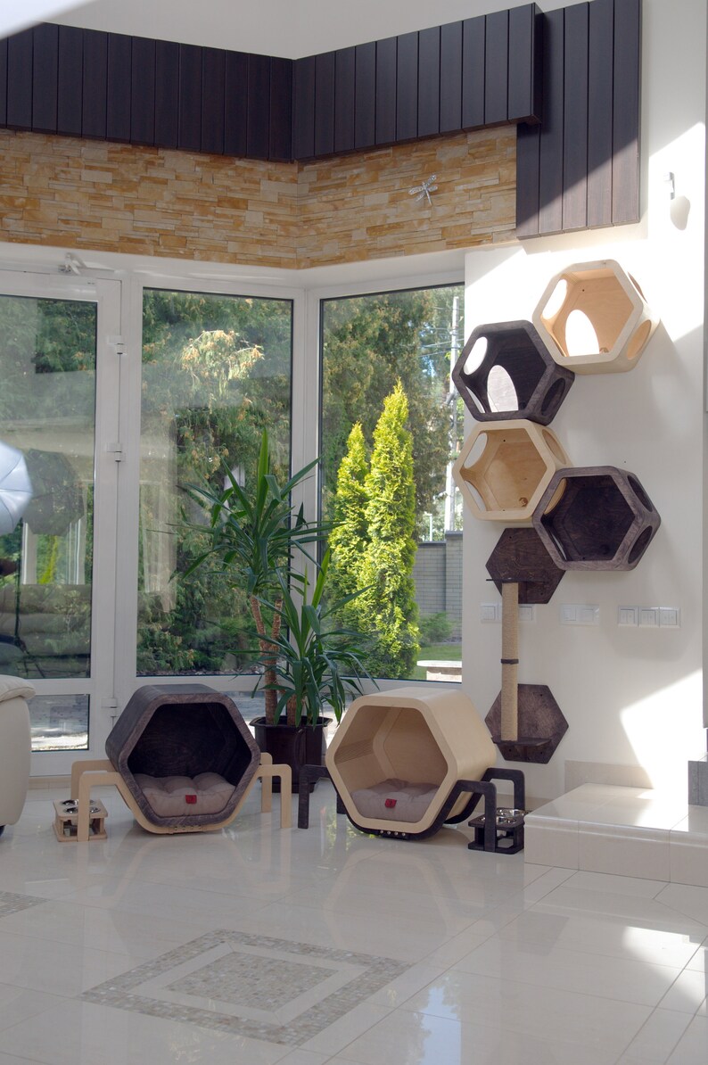 HOUSE for CAT Cat Bed Pet House Wooden Cat Bed Cat Pillow Etsy